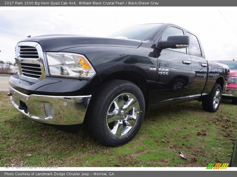 Brilliant Black Crystal Pearl / Black/Diesel Gray 2017 Ram 1500 Big Horn Quad Cab 4x4