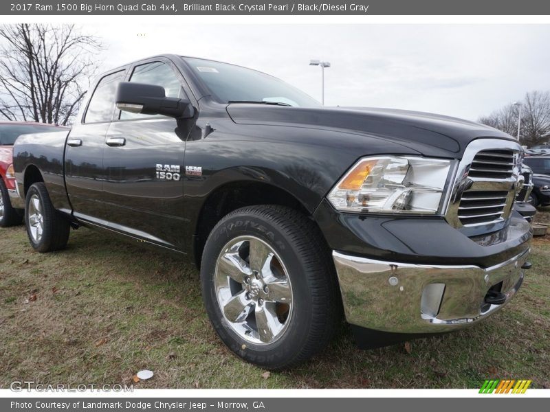 Brilliant Black Crystal Pearl / Black/Diesel Gray 2017 Ram 1500 Big Horn Quad Cab 4x4