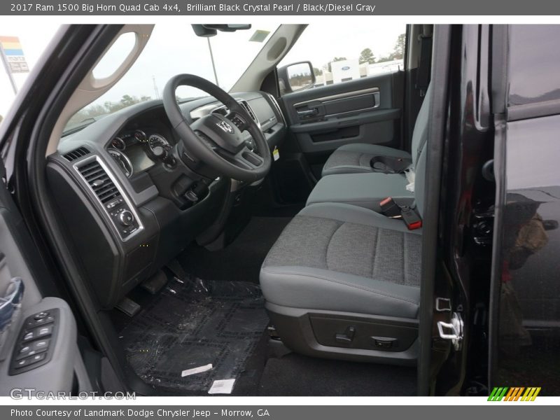 Brilliant Black Crystal Pearl / Black/Diesel Gray 2017 Ram 1500 Big Horn Quad Cab 4x4