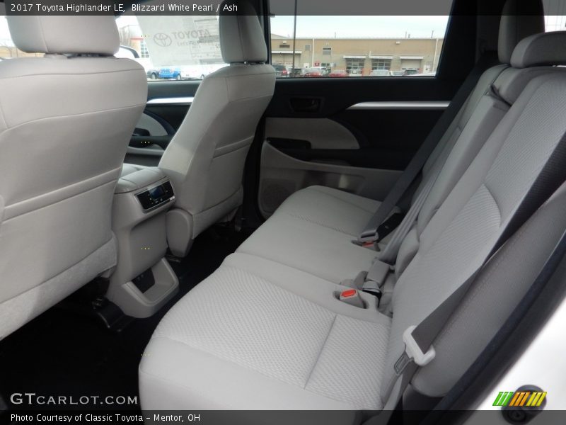 Rear Seat of 2017 Highlander LE