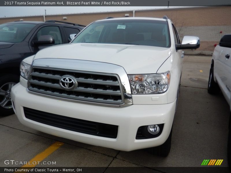 Blizzard Pearl White / Red Rock/Black 2017 Toyota Sequoia Platinum 4x4