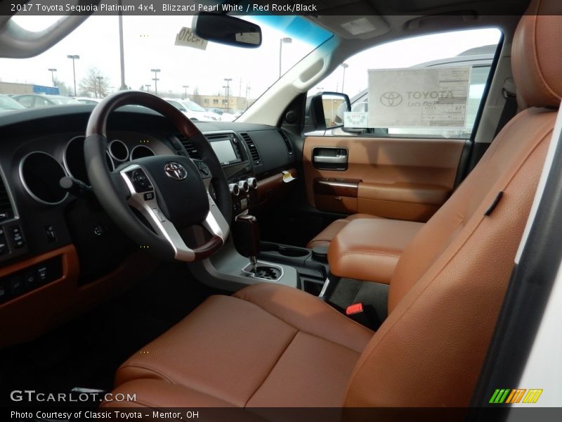 Blizzard Pearl White / Red Rock/Black 2017 Toyota Sequoia Platinum 4x4