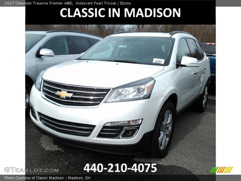 Iridescent Pearl Tricoat / Ebony 2017 Chevrolet Traverse Premier AWD