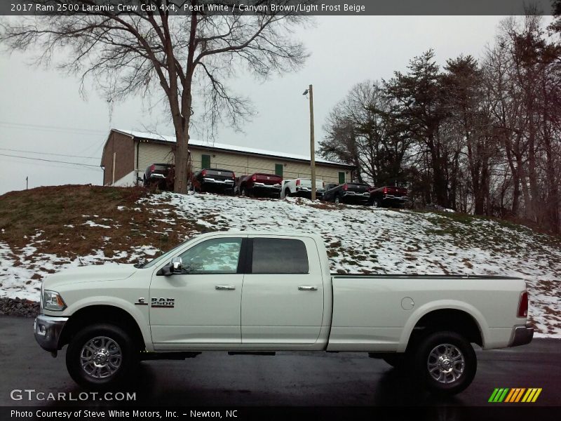 Pearl White / Canyon Brown/Light Frost Beige 2017 Ram 2500 Laramie Crew Cab 4x4