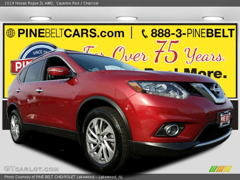 Cayenne Red / Charcoal 2014 Nissan Rogue SL AWD
