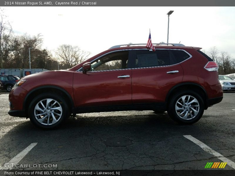 Cayenne Red / Charcoal 2014 Nissan Rogue SL AWD