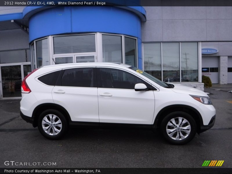 White Diamond Pearl / Beige 2012 Honda CR-V EX-L 4WD