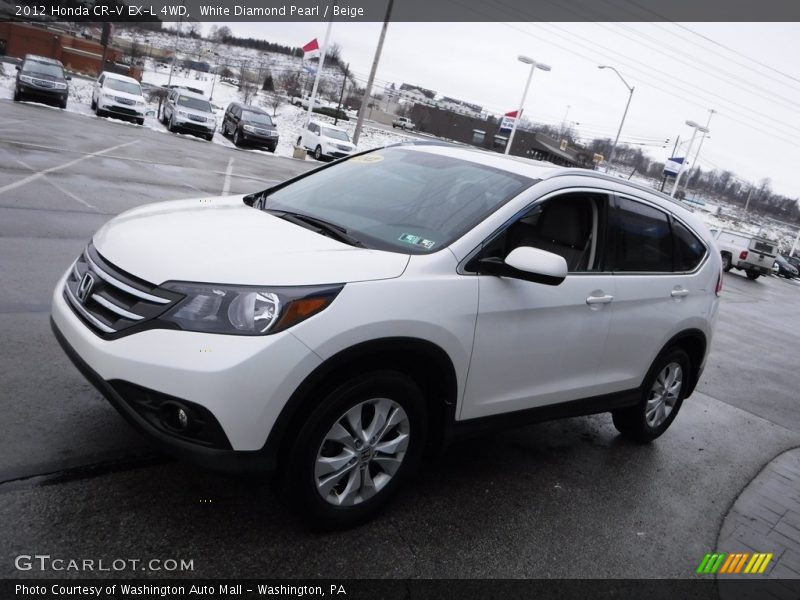 White Diamond Pearl / Beige 2012 Honda CR-V EX-L 4WD