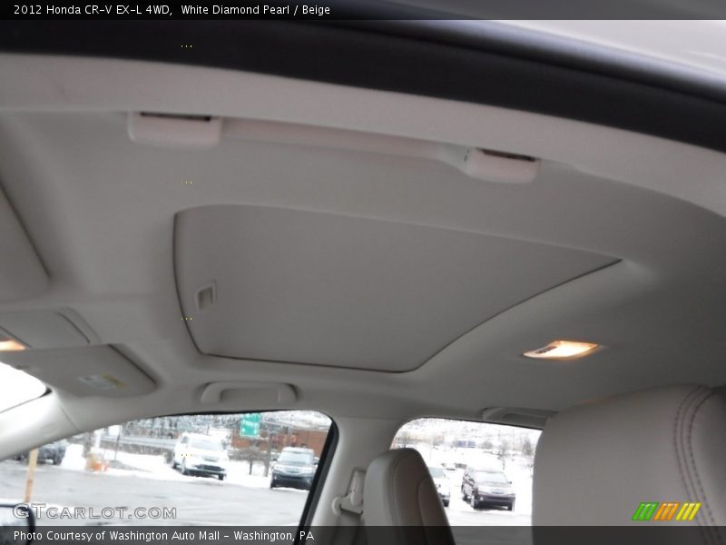 White Diamond Pearl / Beige 2012 Honda CR-V EX-L 4WD