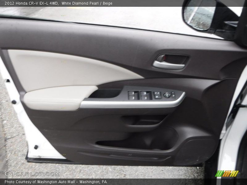 White Diamond Pearl / Beige 2012 Honda CR-V EX-L 4WD