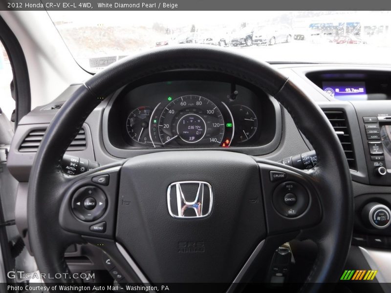 White Diamond Pearl / Beige 2012 Honda CR-V EX-L 4WD