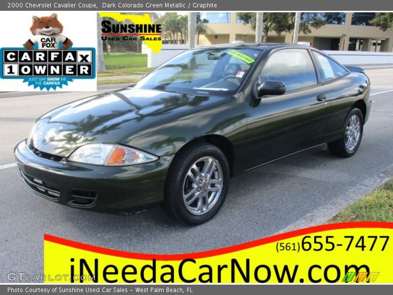 Dark Colorado Green Metallic / Graphite 2000 Chevrolet Cavalier Coupe