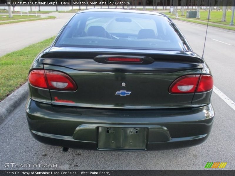 Dark Colorado Green Metallic / Graphite 2000 Chevrolet Cavalier Coupe