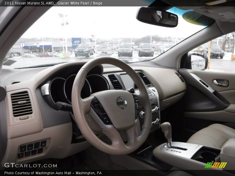 Glacier White Pearl / Beige 2011 Nissan Murano SL AWD