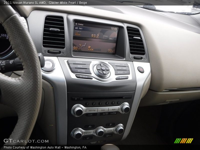 Glacier White Pearl / Beige 2011 Nissan Murano SL AWD