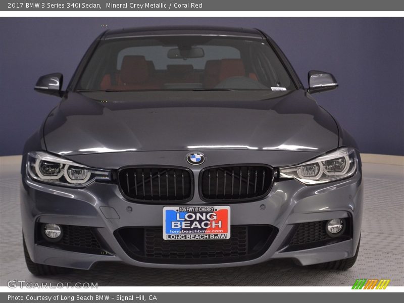 Mineral Grey Metallic / Coral Red 2017 BMW 3 Series 340i Sedan