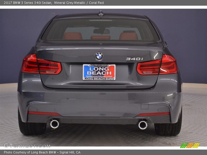 Mineral Grey Metallic / Coral Red 2017 BMW 3 Series 340i Sedan