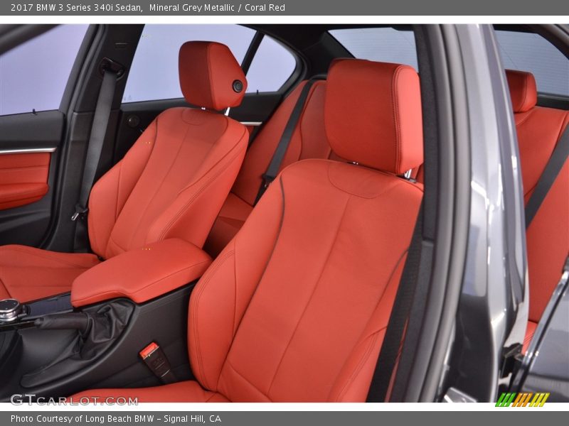 Mineral Grey Metallic / Coral Red 2017 BMW 3 Series 340i Sedan