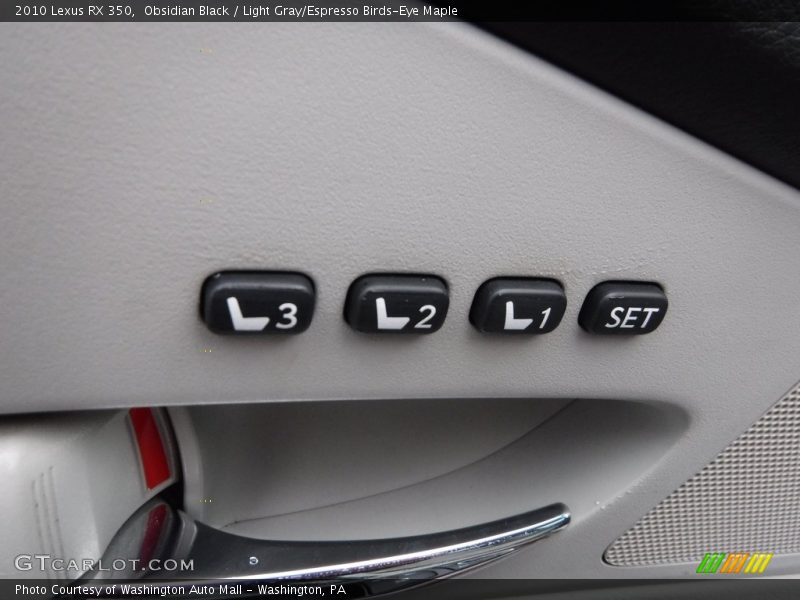 Obsidian Black / Light Gray/Espresso Birds-Eye Maple 2010 Lexus RX 350