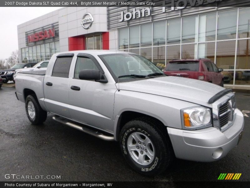 Bright Silver Metallic / Medium Slate Gray 2007 Dodge Dakota SLT Quad Cab 4x4