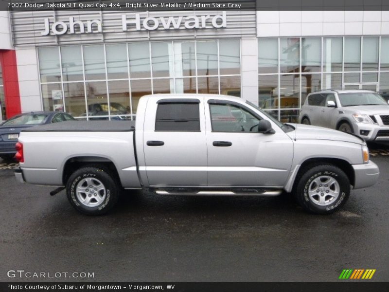 Bright Silver Metallic / Medium Slate Gray 2007 Dodge Dakota SLT Quad Cab 4x4