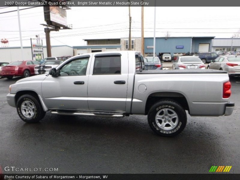 Bright Silver Metallic / Medium Slate Gray 2007 Dodge Dakota SLT Quad Cab 4x4