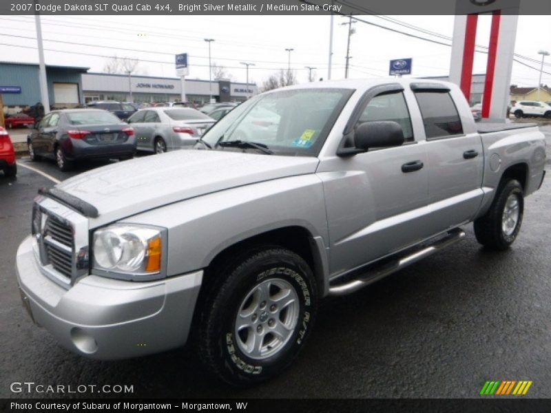 Bright Silver Metallic / Medium Slate Gray 2007 Dodge Dakota SLT Quad Cab 4x4