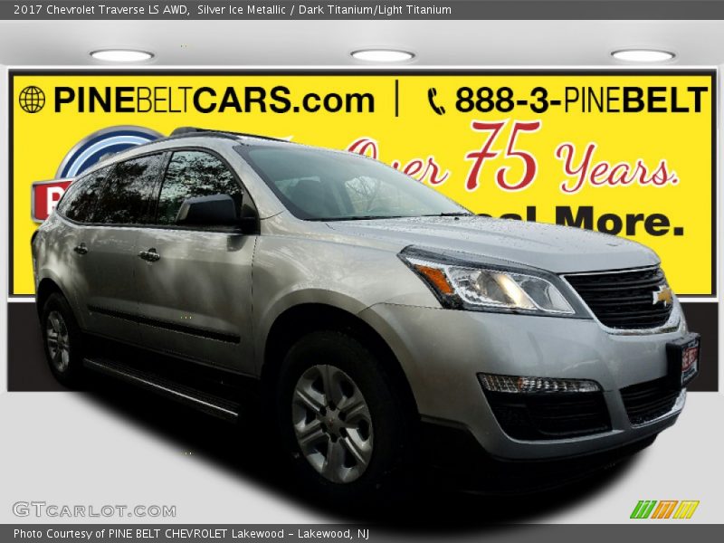 Silver Ice Metallic / Dark Titanium/Light Titanium 2017 Chevrolet Traverse LS AWD