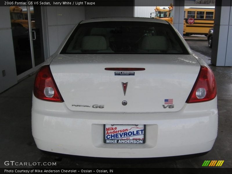 Ivory White / Light Taupe 2006 Pontiac G6 V6 Sedan