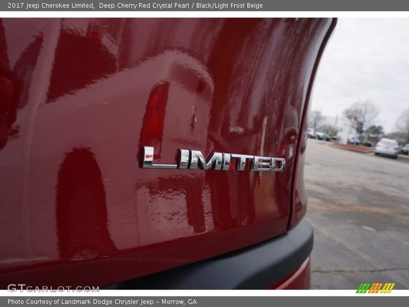 Deep Cherry Red Crystal Pearl / Black/Light Frost Beige 2017 Jeep Cherokee Limited