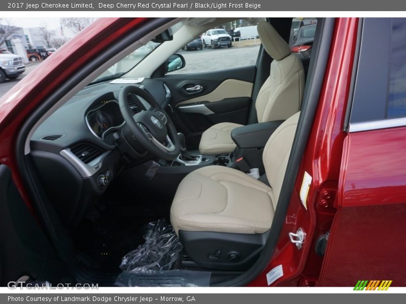 Deep Cherry Red Crystal Pearl / Black/Light Frost Beige 2017 Jeep Cherokee Limited