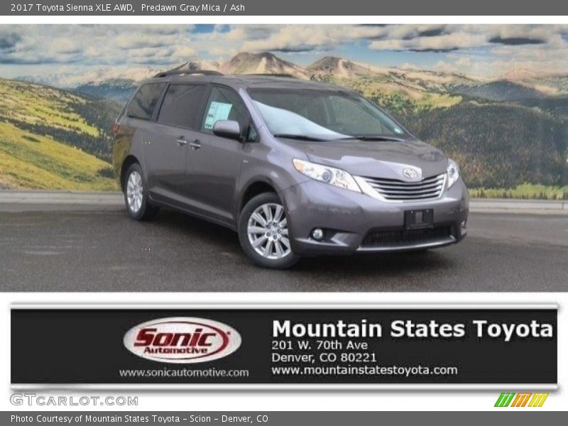 Predawn Gray Mica / Ash 2017 Toyota Sienna XLE AWD