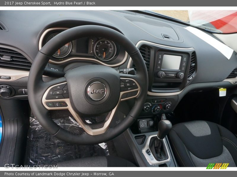 Hydro Blue Pearl / Black 2017 Jeep Cherokee Sport