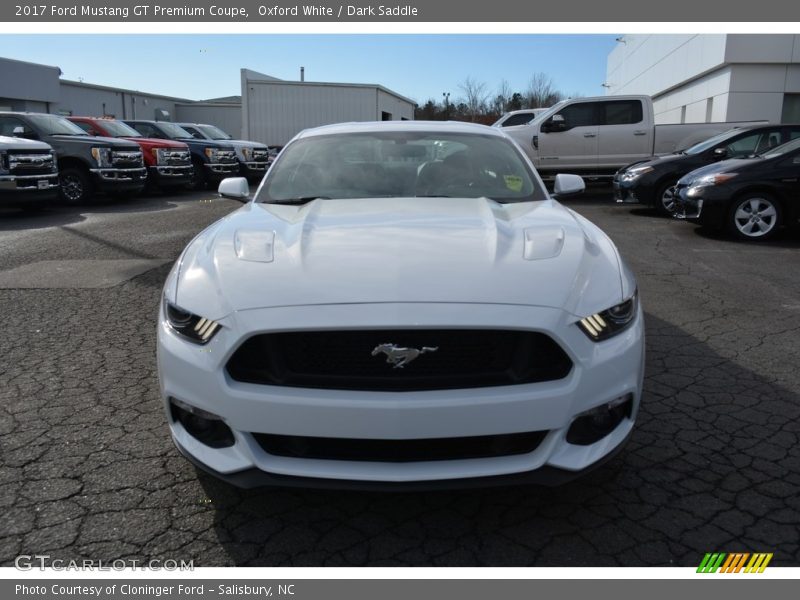 Oxford White / Dark Saddle 2017 Ford Mustang GT Premium Coupe