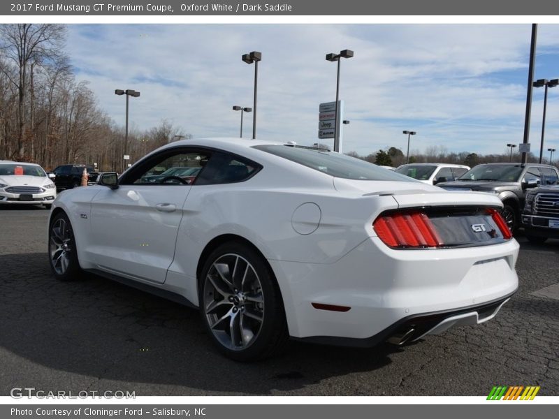 Oxford White / Dark Saddle 2017 Ford Mustang GT Premium Coupe