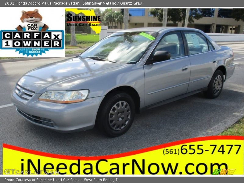 Satin Silver Metallic / Quartz Gray 2001 Honda Accord Value Package Sedan