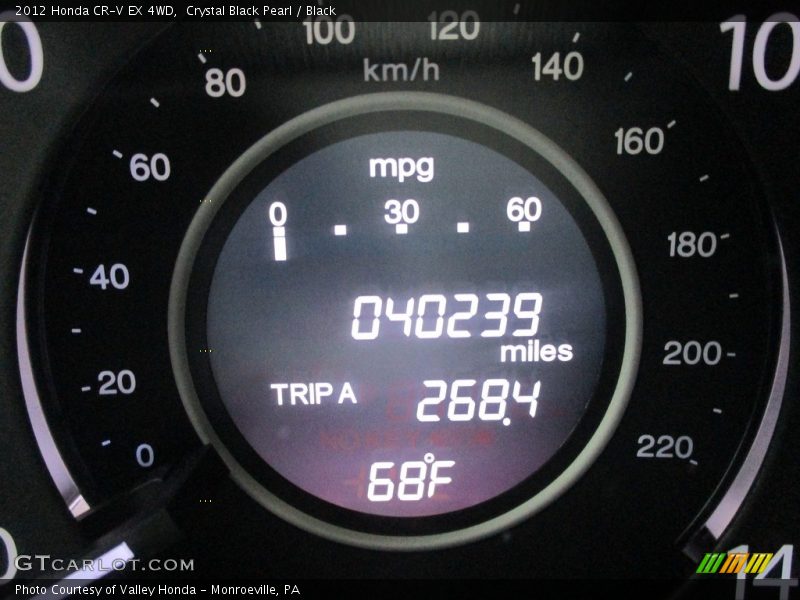 Crystal Black Pearl / Black 2012 Honda CR-V EX 4WD