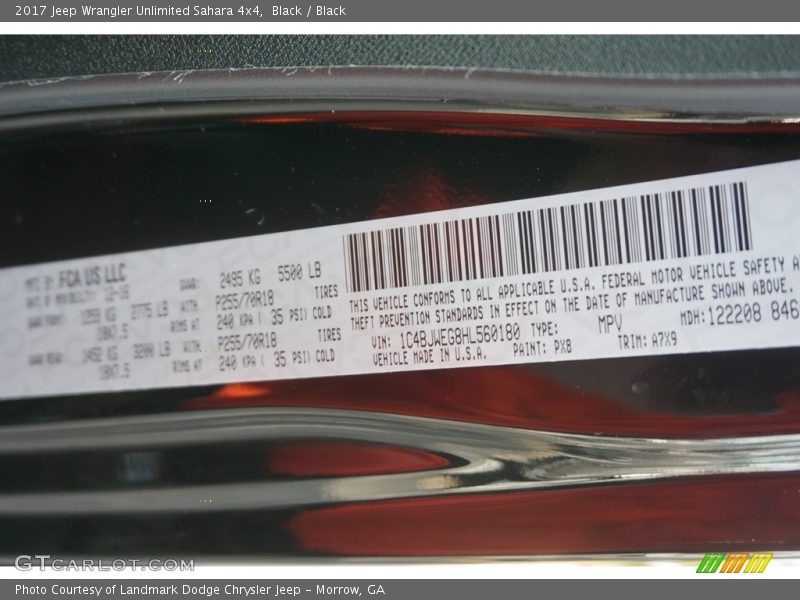 Black / Black 2017 Jeep Wrangler Unlimited Sahara 4x4