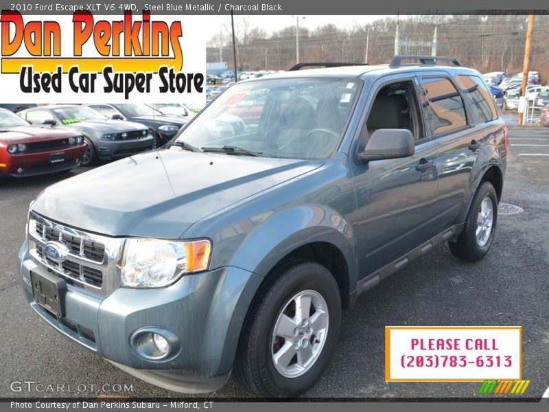 Steel Blue Metallic / Charcoal Black 2010 Ford Escape XLT V6 4WD