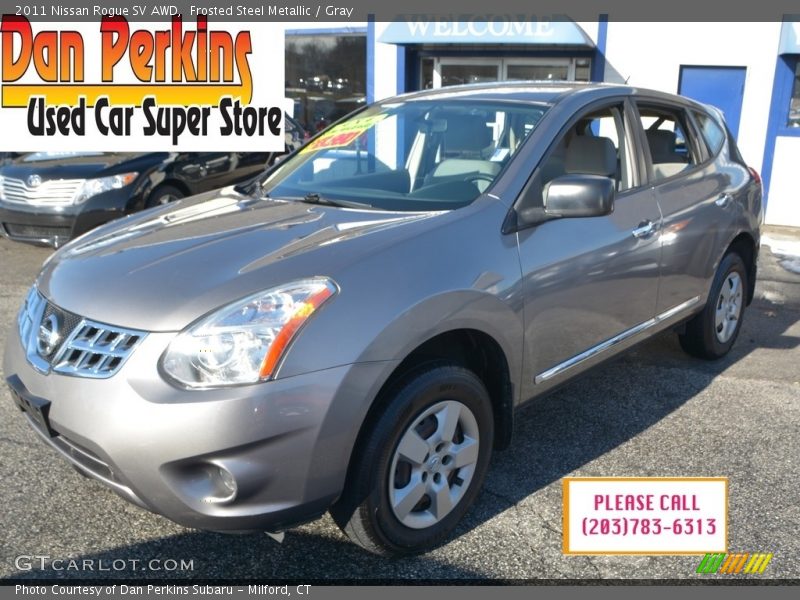 Frosted Steel Metallic / Gray 2011 Nissan Rogue SV AWD