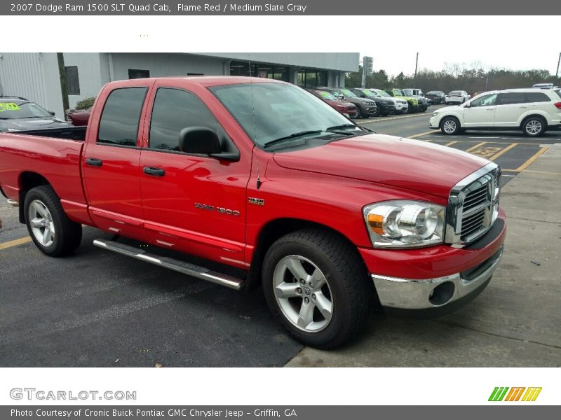 Flame Red / Medium Slate Gray 2007 Dodge Ram 1500 SLT Quad Cab