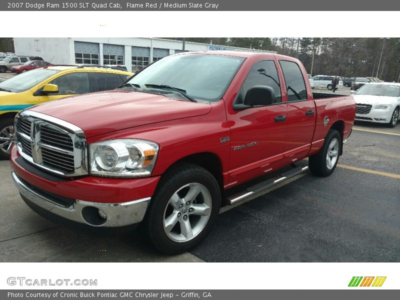Flame Red / Medium Slate Gray 2007 Dodge Ram 1500 SLT Quad Cab