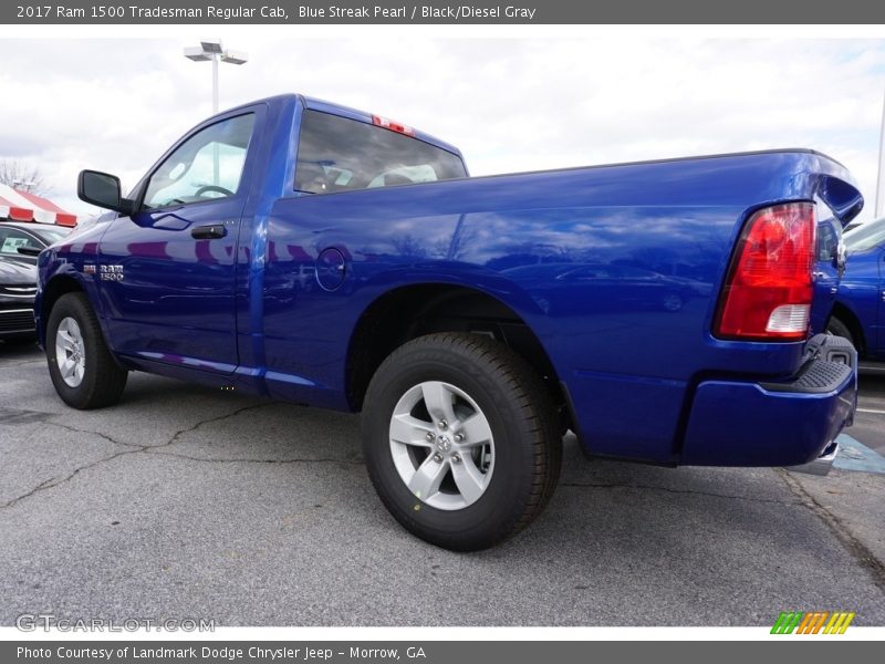 Blue Streak Pearl / Black/Diesel Gray 2017 Ram 1500 Tradesman Regular Cab