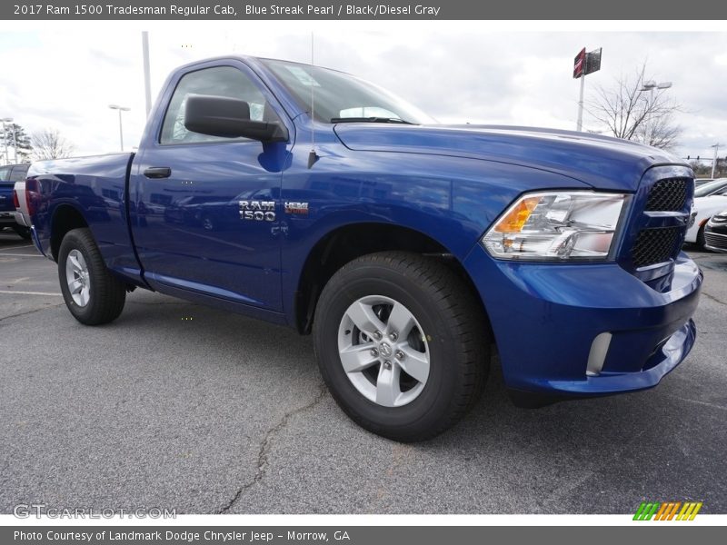 Blue Streak Pearl / Black/Diesel Gray 2017 Ram 1500 Tradesman Regular Cab