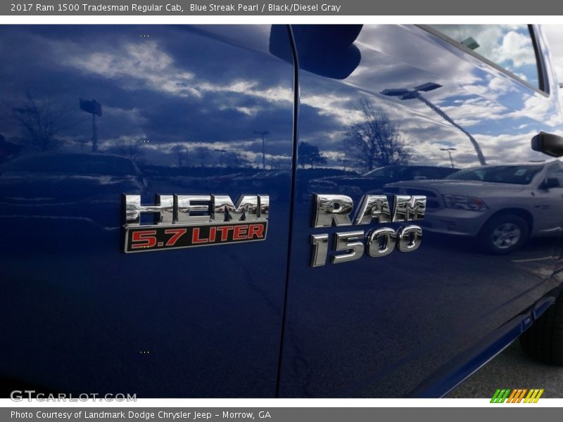 Blue Streak Pearl / Black/Diesel Gray 2017 Ram 1500 Tradesman Regular Cab