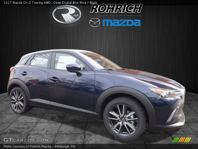 Deep Crystal Blue Mica / Black 2017 Mazda CX-3 Touring AWD