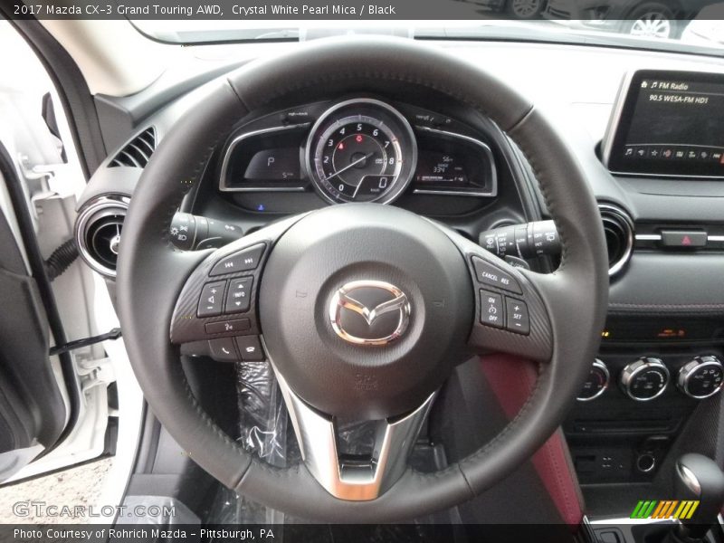 Crystal White Pearl Mica / Black 2017 Mazda CX-3 Grand Touring AWD
