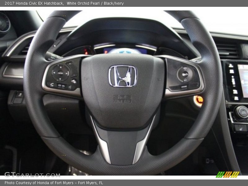 White Orchid Pearl / Black/Ivory 2017 Honda Civic EX Hatchback