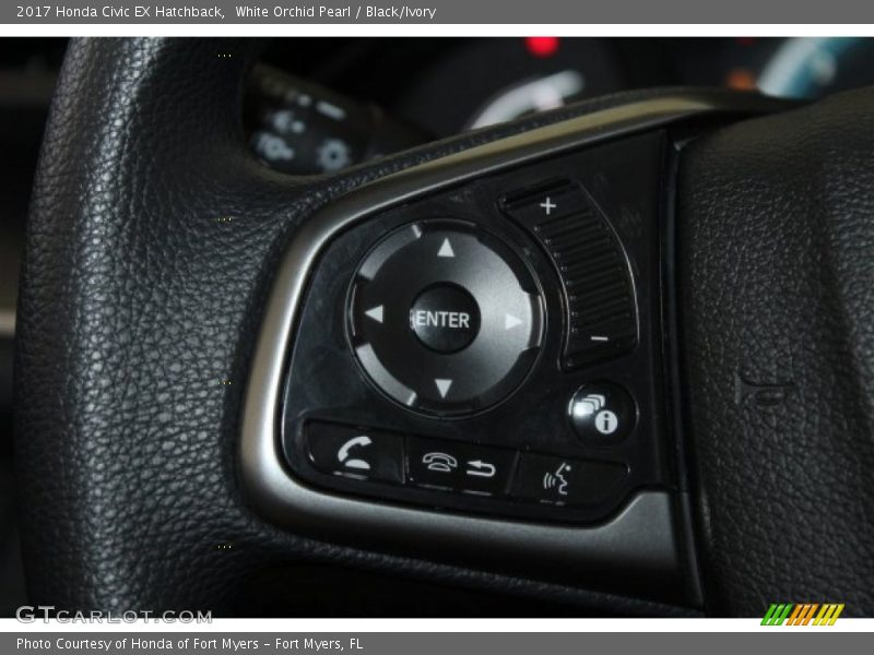White Orchid Pearl / Black/Ivory 2017 Honda Civic EX Hatchback