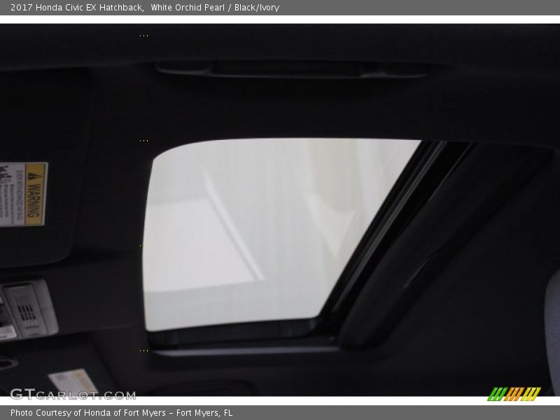White Orchid Pearl / Black/Ivory 2017 Honda Civic EX Hatchback